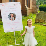 Christening Personalised Photo Welcome Sign