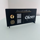 Multi QR Code Social Media Business Sign