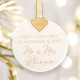 First Christmas As Husband & Wife Personalised Christmas Bauble