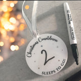 Christmas Countdown Ornament & Pen, Sleeps To Go Until Santa Arrives