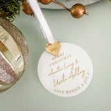 Merry Christmas Auntie & Uncle Personalised Bauble