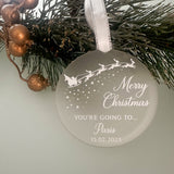 Christmas Personalised Voucher Bauble, Engraved Surprise Ticket