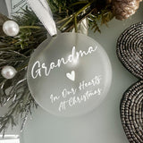 Engraved Grandma Remembrance Bauble