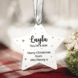 School Bauble Package, Children's Personalised Christmas Star