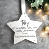 Nursery, School Bauble Package, Children's Personalised Christmas Star