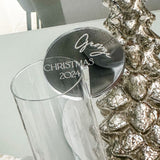 Silver Mirror Engraved Personalised Luxury Christmas Party Drinks