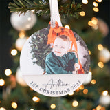 Baby's 1st Personalised Photo Christmas Bauble