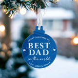 Best Dad In The World Personalised Christmas Bauble