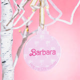 Barbie Inspired Pink Christmas Bauble