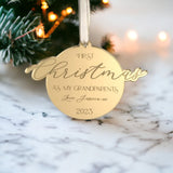 Grandparents First Christmas Engraved Bauble