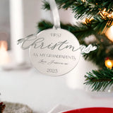 First Christmas As Grandparents Engraved Tree Decoration