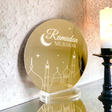 Ramadan Mubarak Luxury Gold Mirror Sign