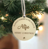 Nursery School Personalised Christmas Baubles