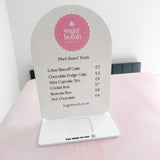 Acrylic Price List Sign With Tap Here To Pay