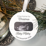 Baby Due Scan Photo Christmas Bauble, December Baby Tree Ornament