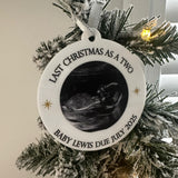 Personalised Baby Scan Keepsake Christmas Baby Due  Ornament 