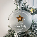 Best Teacher Personalised Christmas Bauble Gift