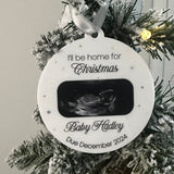 Personalised Baby Due Scan Photo Christmas Bauble