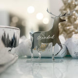 Luxury Silver Mirror Engraved Reindeer Christmas Place Names