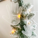 Children's Traced Hands Personalised Christmas Bauble