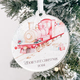 Baby Boy's Train 1st Christmas Bauble,  Personalised Keepsake Gift