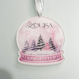 Girl's Luxury Pink Christmas Personalised Bauble