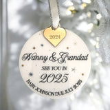 Nanny & Grandad To Be Personalised Christmas Bauble