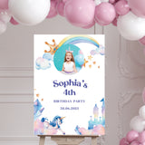 Personalised Girl's Photo Princess Birthday Party Sign