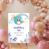 Girl's Fairy-tale, Princess Birthday Party Personalised Photo Welcome Sign