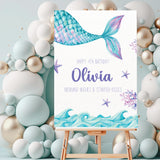 Personalised Girl's Mermaid Party Birthday Sign