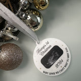 Expecting Couples Gift - Bump's First Christmas Bauble, Baby Due Scan Photo