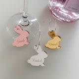 Personalised Engraved Mirror Easter Party Drinks Charms