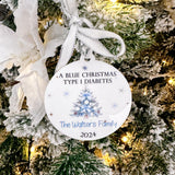 Type 1 Diabetes Family Christmas Personalised Bauble 