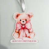 Baby's First Christmas Teddy Bear Personalised Keepsake Ornament