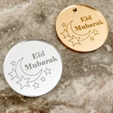 Eid Mubarak Mirror Cake Charm, Cupcake Topper or Gift Tag