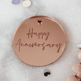 Happy Anniversary Mirror Cake Charm, Cupcake Topper or Gift Tag