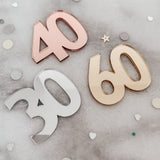 Mirror Acrylic Number Cake Charms