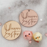 Happy Easter Mirror Cake Charm, Bunny Cupcake Topper or Gift Tag