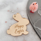 Engraved Easter Bunny Cake Charm, Cupcake Topper or Gift Tag