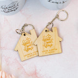 Personalised Pair of 'New Home' Engraved Keyrings