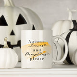 Autumn Leaves & Pumpkins Please Halloween Mug