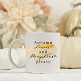 Autumn Leaves & Pumpkins Please Halloween Mug